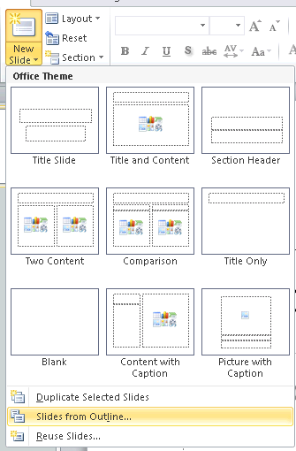 Slides from Outline...