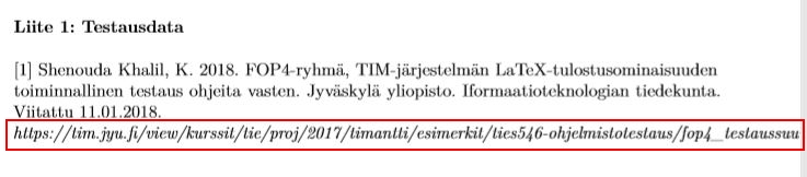Kuva 4. WWW-osoite osittain tulostusalueen ulkopuolella.