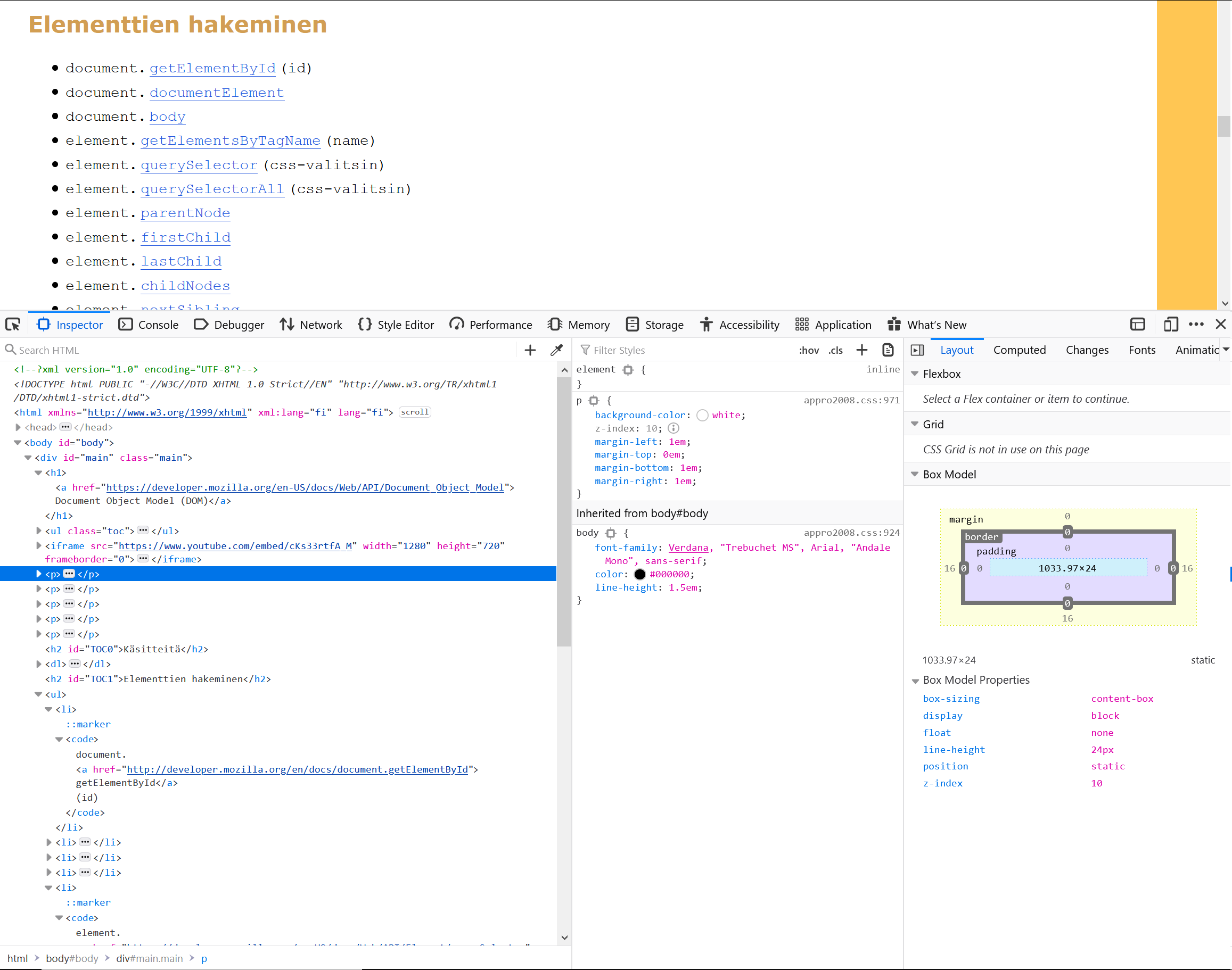 Firefoxin Inspector-näkymä