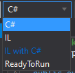 Vaihdetaan C#-valinta IL with C# -valinnaksi